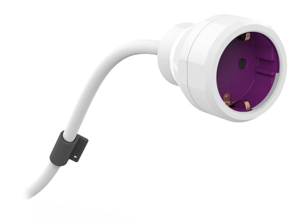 Miniatyrbillede 1 af 3: Allocacoc 8002/EUPE5M stikdåse 5 m 1 AC stikkontakt(er) Magenta, Hvid