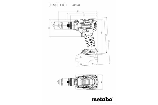 Metabo SB 18 LTX BL I 2000 rpm Nøglefri 1,8 kg Sort, Grøn