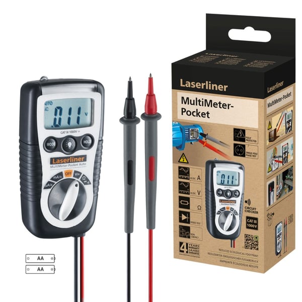 Laserliner MultiMeter-Pocket multispänningsmätare Digital multimeter