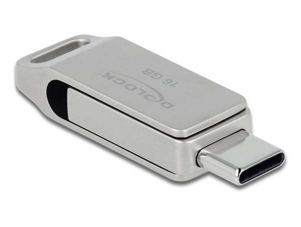 DeLOCK 54073 USB-sticka 16 GB USB Type-A / USB Type-C 3.2 Gen 1 (3.1 Gen 1) Silver