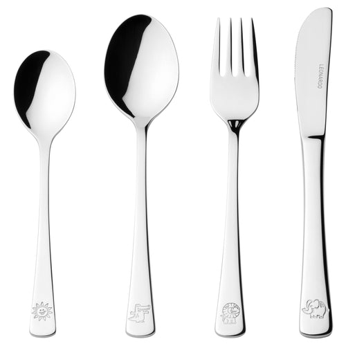 LEONARDO BAMBINI besticksats 4 styck Silver