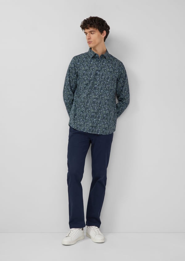 s.Oliver 2174263.59A1.3XL skjorta och topp Spetsig krage Långärmad Bomull, Elastan