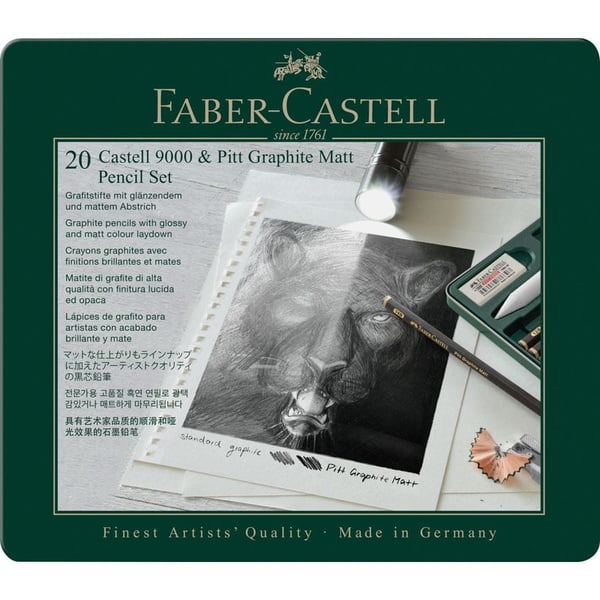 Miniatyrbild 1 av 5: Faber-Castell Pitt Graphite Matt & Castell 9000 Set Multi 20 styck