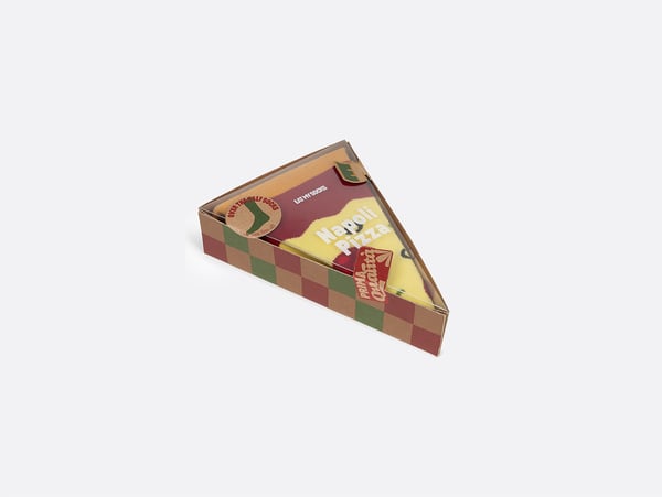 Miniatyrbillede 1 af 4: EatMySocks Napoli Pizza Unisex Crew sokker Beige, Kamelfarve, Rød 1 Par