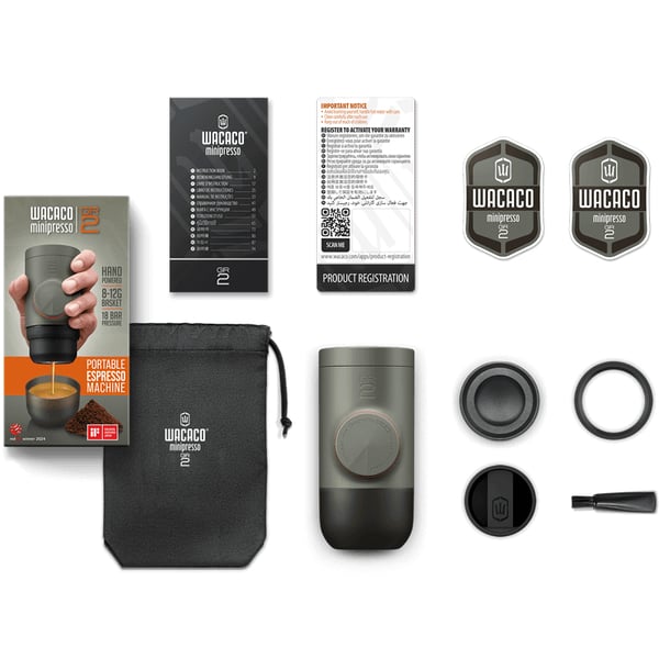 Miniatyrbillede 2 af 2: Wacaco Minipresso 4897066230955 rejse kaffemaskine Grå, Oliven