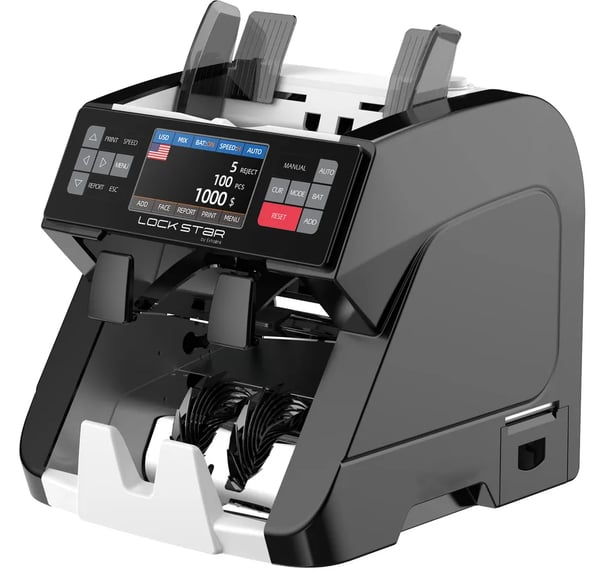 Extralink LOCKSTAR PROFESJONALNA LICZARKA NOMINALOWA DO BANKNOTÓW UV, IR, MG, CIS X-1000 Setelilaskuri Musta Extralink LOCKSTAR PROFESJONALNA LICZARKA NOMINALOWA DO BANKNOTÓW UV, IR, MG, CIS X-1000 Setelilaskuri Musta