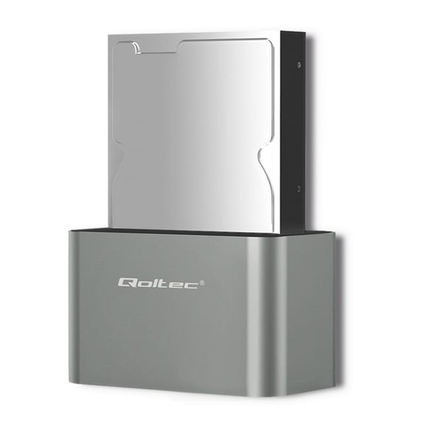 Miniatyrbillede 1 af 6: Qoltec 50315 drev dockingstation USB 3.2 Gen 1 (3.1 Gen 1) Type-A Sølv