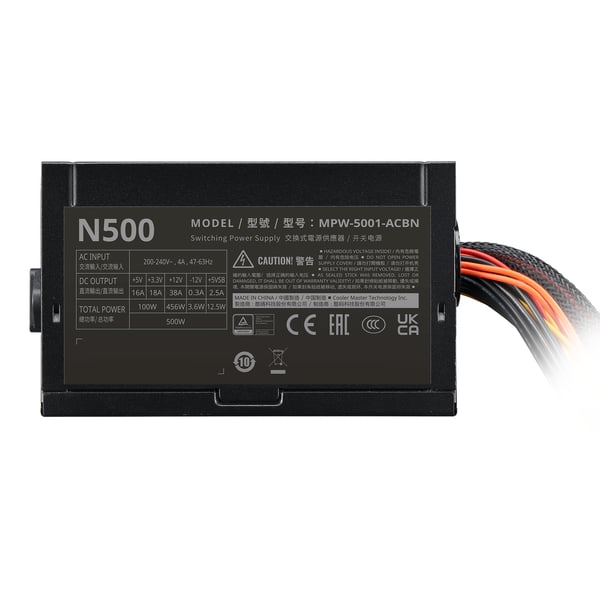 Miniatyrbillede 3 af 6: Cooler Master Elite NEX 230V 500 enhed til strømforsyning 500 W 24-pin ATX Sort