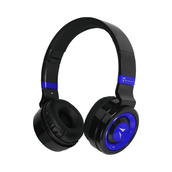 Miniatyrbild 1 av 3: Techmade TM-046-BL hörlur och headset Kabel & Trådlös Huvudband Musik Micro-USB Bluetooth Svart, Blå