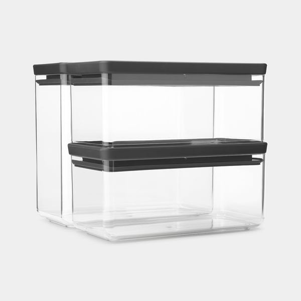 Brabantia Tasty+ Rektangulær Dåse 6,5 L Grå, Transparent 3 stk