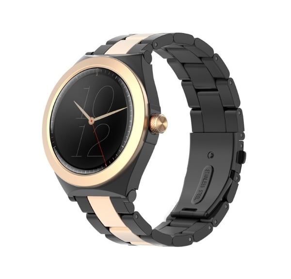 MaxCom FW76 Gal 3,02 cm (1.19") AMOLED 42 mm Digital 390 x 390 pixel Berøringsskærm Guld, Sort