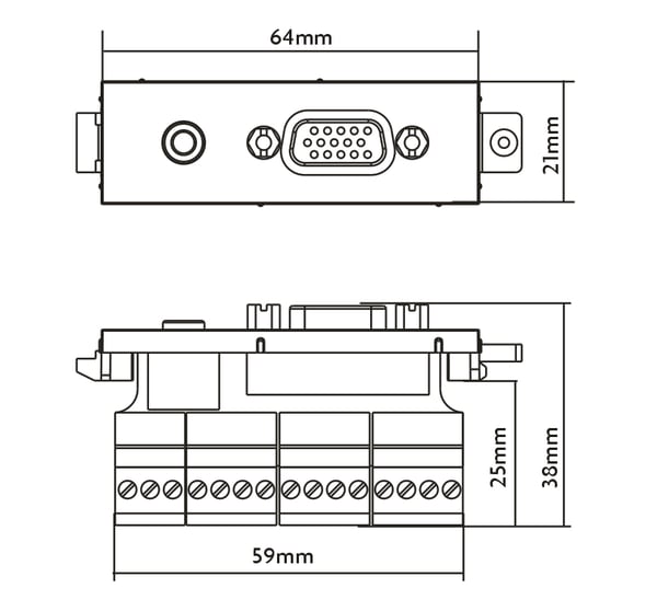 Vision TechConnect 3 VGA+3.5mm modul - Modulær frontplade-snap-in