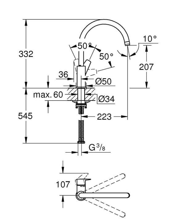 GROHE Start Edge Kromi