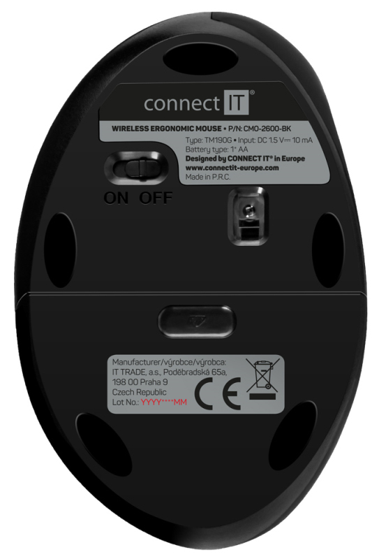 Miniatyrbillede 6 af 8: Connect IT CMO-2600-BK mus Medicinsk Højre hånd Bluetooth Optisk 1600 dpi