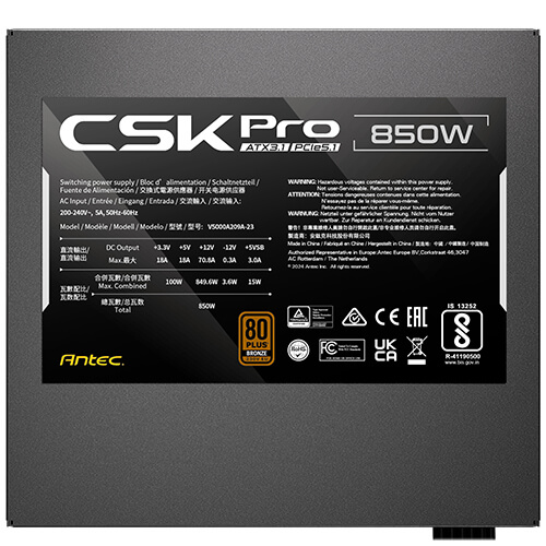 Miniatyrbillede 1 af 11: Antec SIGNATURE CSK850 PRO ATX3.1 enhed til strømforsyning 850 W 20+4 pin ATX ATX