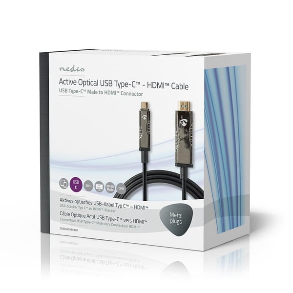 Miniatyrbild 5 av 6: Nedis CCBG6410BK300 videokabeladapter 30 m USB C HDMI Svart