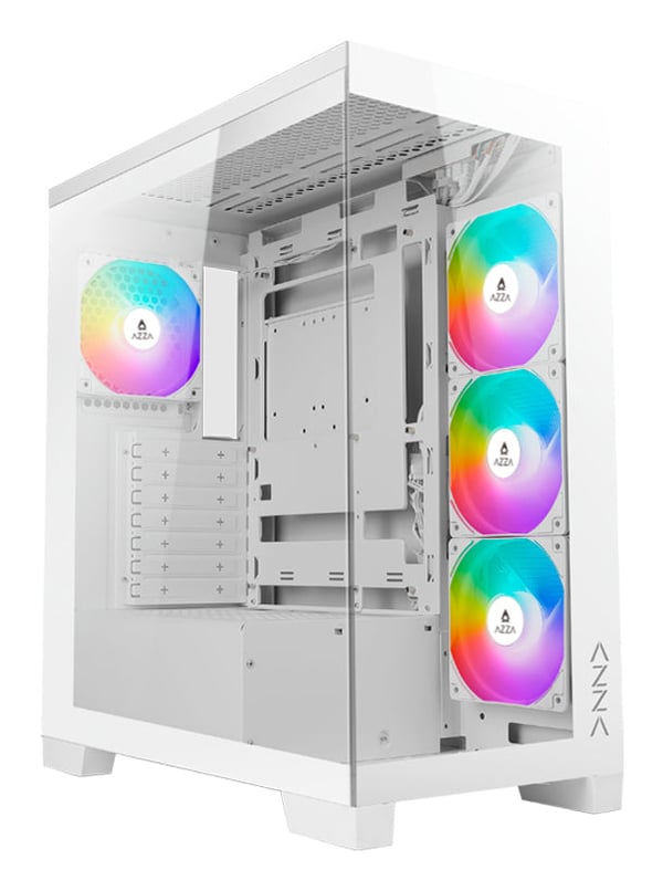 AZZA PC Gaming Kabinet Midi Cove USB 2/3 type C Hvid - Midi/Minitower