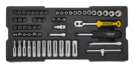 Miniatyrbillede 1 af 4: Black & Decker STMT1-74175 rachet skruenøgle 2,2.5,3,4,5,6,6.35,7,8,9,10,11,12,12.7,13,14,15,16,17,18,19,20,21,22,23,24,27,29 mm 60 stk Gul
