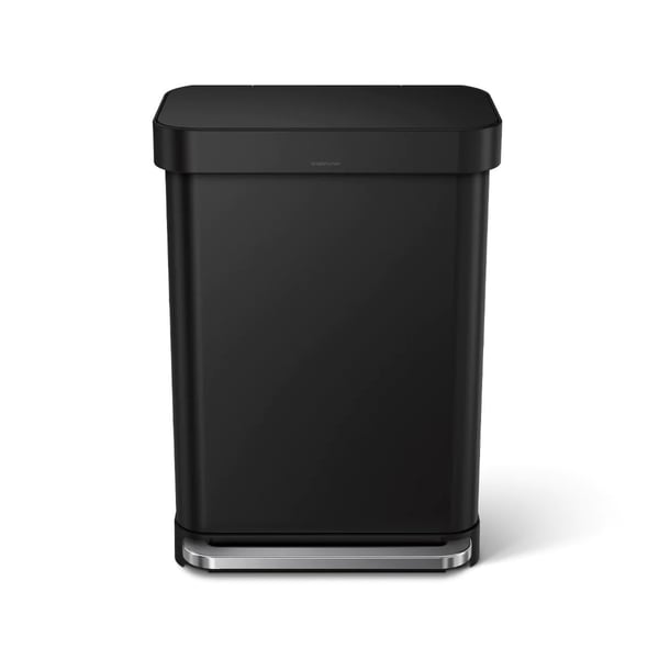 Miniatyrbild 2 av 4: simplehuman CW2103 papperkorgar 55 l Rektangulär Rostfritt stål Svart