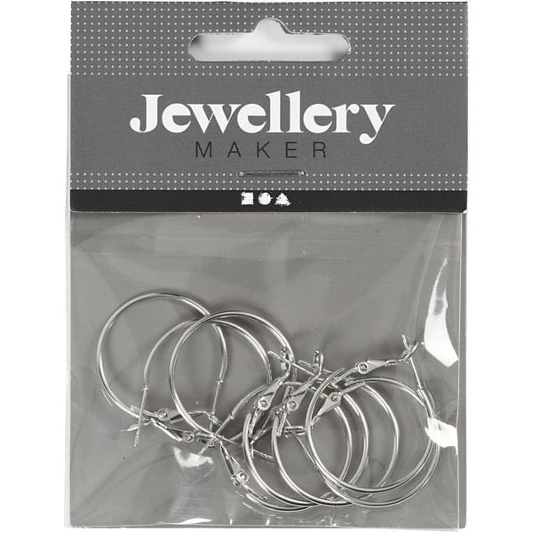 Creativ Company 61065 smykkedel Øreringekrog Sølv 2,5 cm 8 stk
