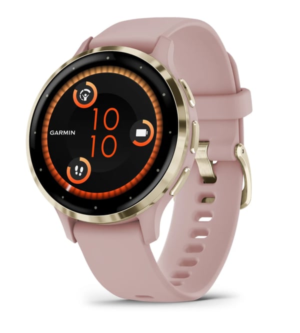 Miniatyrbillede 1 af 8: Garmin Venu 3S 3,05 cm (1.2") AMOLED 41 mm Digital 390 x 390 pixel Berøringsskærm Guld, Rose Wi-Fi GPS (satellit)