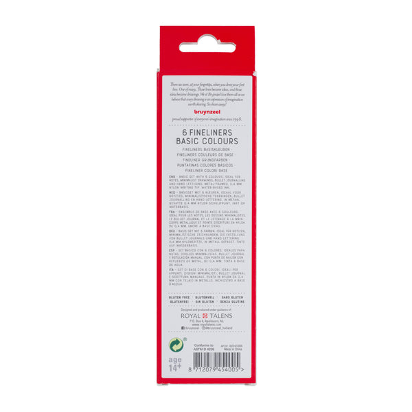 Bruynzeel 60241006 fineliner Fin Flerfarvet 6 stk