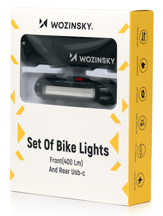 Wozinsky 5907769372452 cykellygte Baglys + forlys (sæt) LED 400 lm