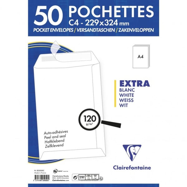 Pikkukuva 2 / 3: Clairefontaine 825050C kirjekuori 1 kpl