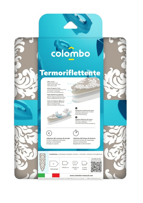 Colombo New Scal Termoriflettenti Övre strykbrädsöverdrag Bomull Beige, Vit