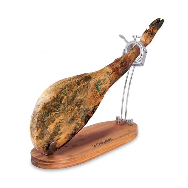 3 Claveles Folding Rotating Ham Holder Rustfrit stål, Træ Bamboo, Metal