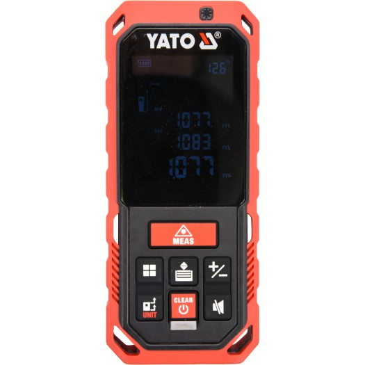 Miniatyrbild 1 av 4: Yato YT-73126 måttband Avståndslasermätare Svart, Röd 40 m