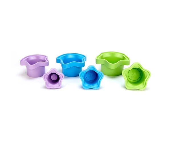 Miniatyrbillede 2 af 7: Green Toys Stacking Cups Badelegesæt Blå, Grøn, Violet