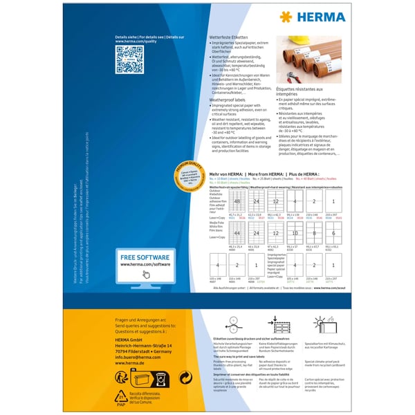 Pikkukuva 2 / 4: HERMA 10775 tulostintarra Valkoinen Itse kiinnittyvä tulostintarra