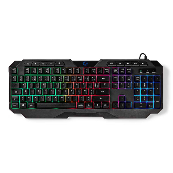 Nedis GKBD110BKFR tangentbord Spela USB AZERTY Fransk Svart