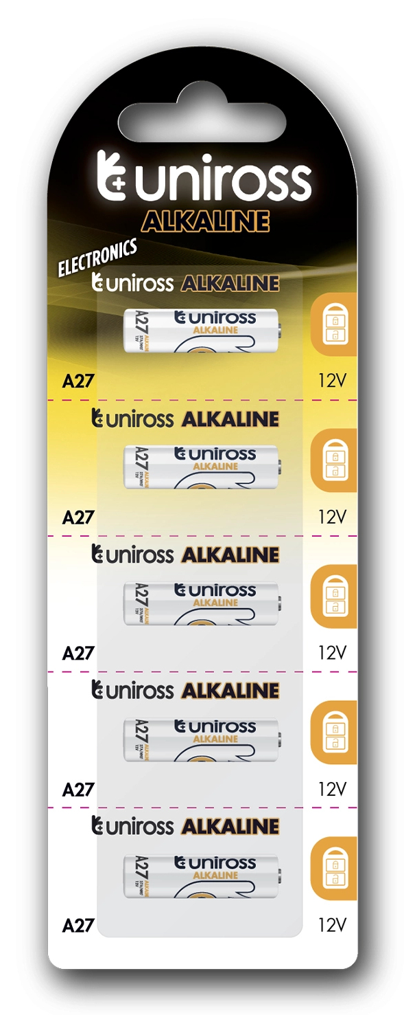 Uniross U5A27 husholdningsbatteri Engangsbatteri A27 Lithium-Manganese Dioxide (LiMnO2) Uniross U5A27 husholdningsbatteri Engangsbatteri A27 Lithium-Manganese Dioxide (LiMnO2)