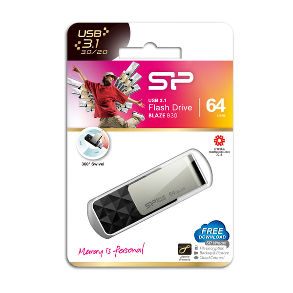 Silicon Power Blaze B30 USB-sticka 64 GB USB Type-A 3.2 Gen 1 (3.1 Gen 1) Svart