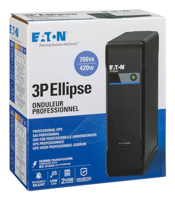 Miniatyrbillede 6 af 12: Eaton 3P Ellipse 700 USB DIN/IT - UPS - Vekselstrøm 220-240 V