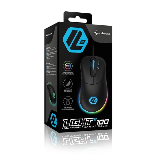 Sharkoon Light² 100 mus Spil Højre hånd USB Type-A Optisk 5000 dpi