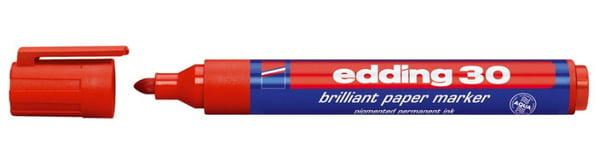 Edding 30 Brilliant markeringspennor Rundad spets Röd 1 styck