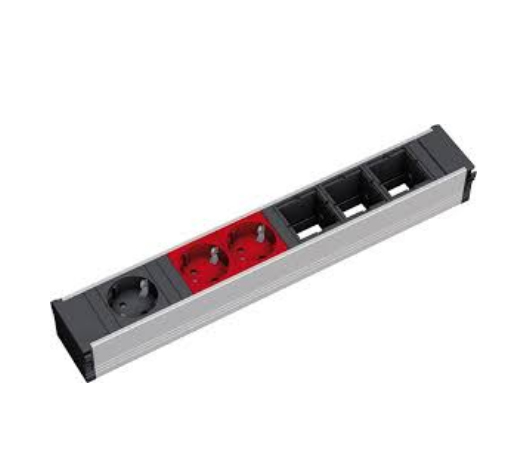 Bachmann 912.024 stikdåse 0,2 m 3 AC stikkontakt(er) Sort, Grå