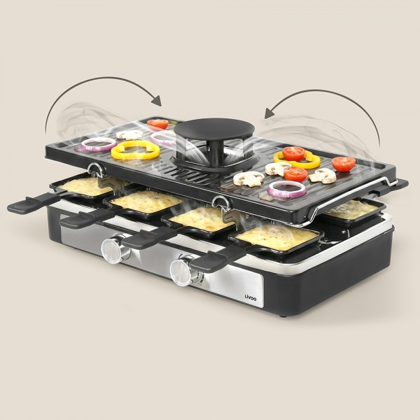 Miniatyrbillede 5 af 6: Livoo DOC372N raclette grill 8 person(er) 1400 W Grå
