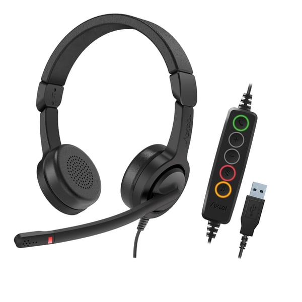 Axtel VOICE UC40 stereo USB-A Kuulokkeet Langallinen Pääpanta Toimisto/puhelukeskus USB A-tyyppi Musta