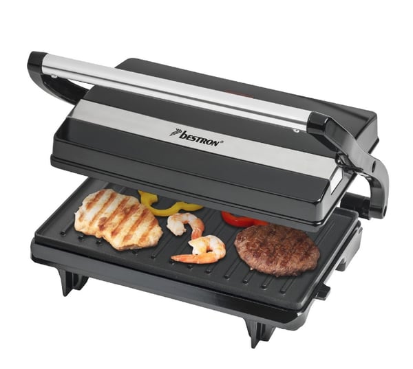Miniatyrbild 2 av 5: Bestron APM123Z smörgåsgrill 700 W Svart, Rostfritt stål