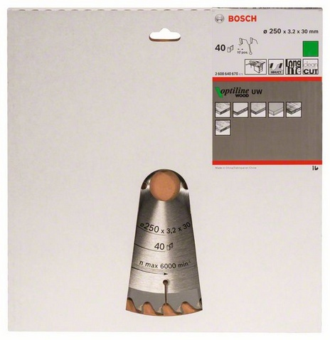 Pikkukuva 4 / 4: Bosch 2 608 640 670 pyörösahanterä 25 cm 1 kpl