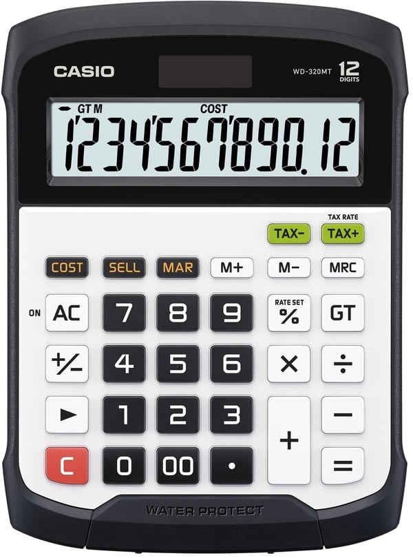 Miniatyrbillede 1 af 4: Casio WD-320MT regnemaskine Desktop Finansiel Sort, Hvid