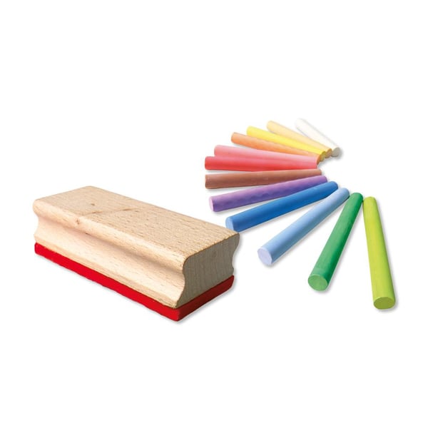 SES Creative Coloured chalk with wiper Multifärg 12 styck