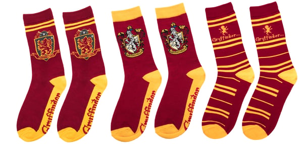 Cinereplicas Set of 3 Gryffindor Socks Unisex Rød, Gul 3 Par