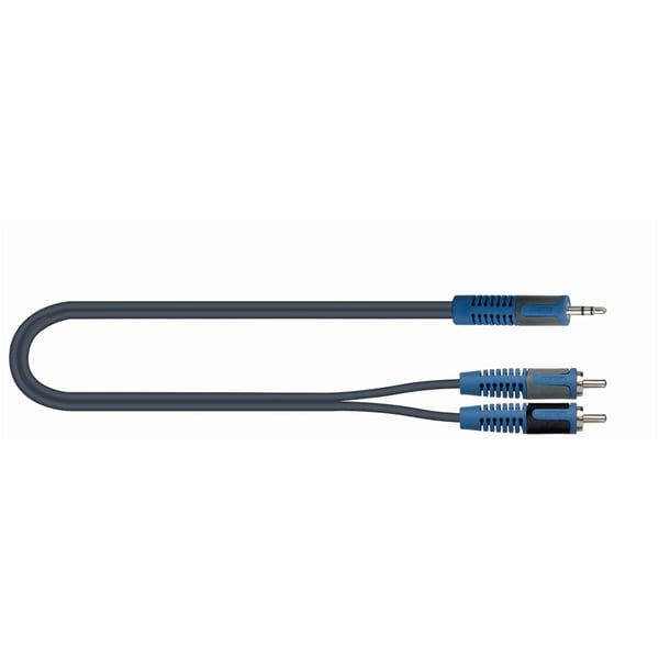 QUIK-LOK RKSA/150-5 ljudkabel 5 m 3,5mm 2 x RCA Svart, Blå, Grå