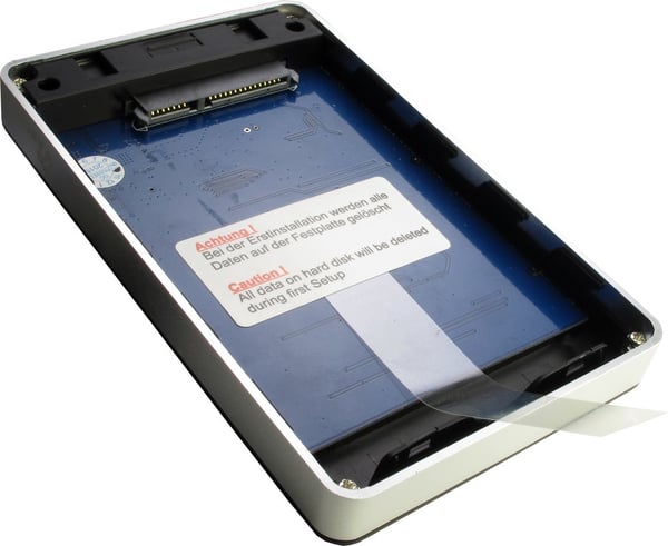 Inter-Tech GD-25LK01 HDD kabinet Aluminium, Sort 2.5"