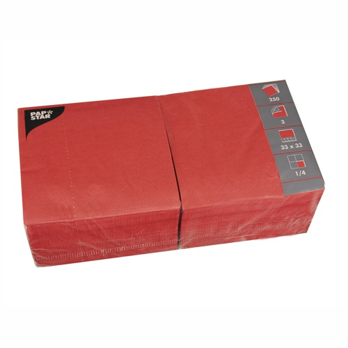 Papstar 12483 serviet Rød 250 stk